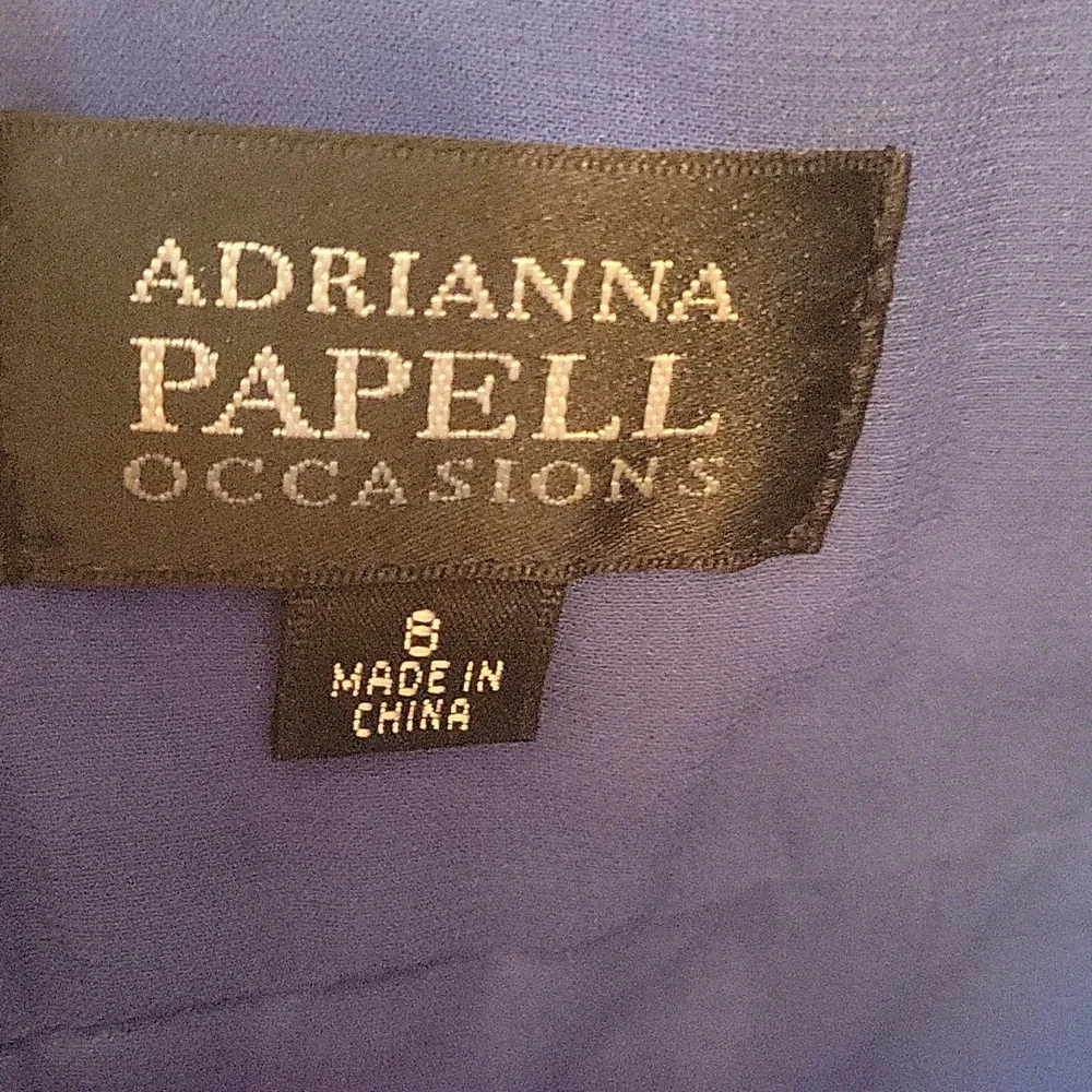 Adrianna Papell occasions silk blue purple pink floral halter dress 8 - Picture 5 of 7